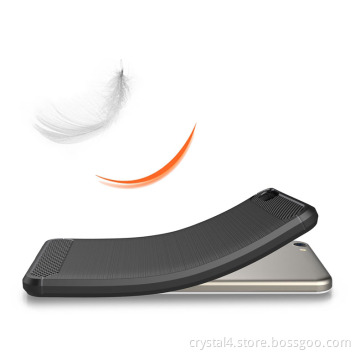 Shock proof brushed carbon fiber style TPU phone protective case
